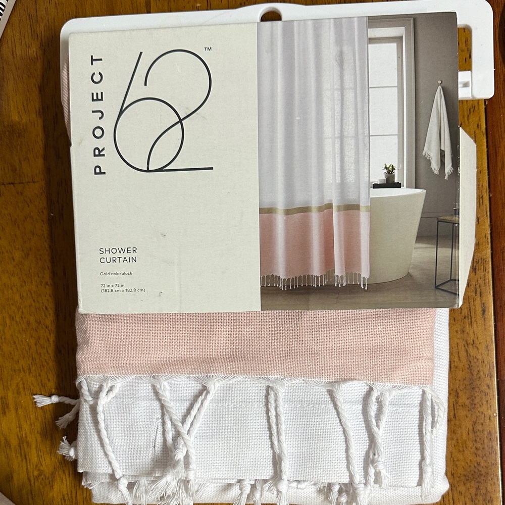 Project 62 Pink and White Shower Curtain